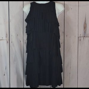 Black Pleaded/ruffle mini dress